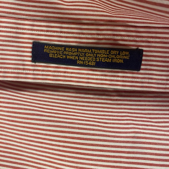 Tommy Hilfiger | Men’s All Cotton Button Down Logo Shirt Red/White | Size 17-35 - Picture 7 of 10